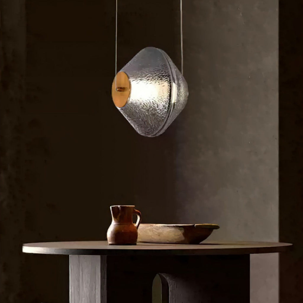 Tinted Glass Dome Pendant Light — Gold Fitting
