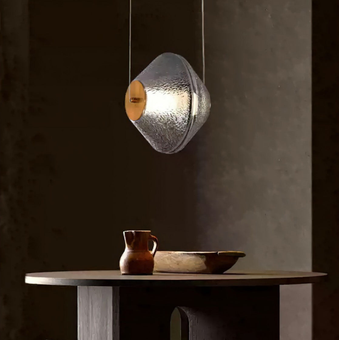 Tinted Glass Dome Pendant Light — Gold Fitting