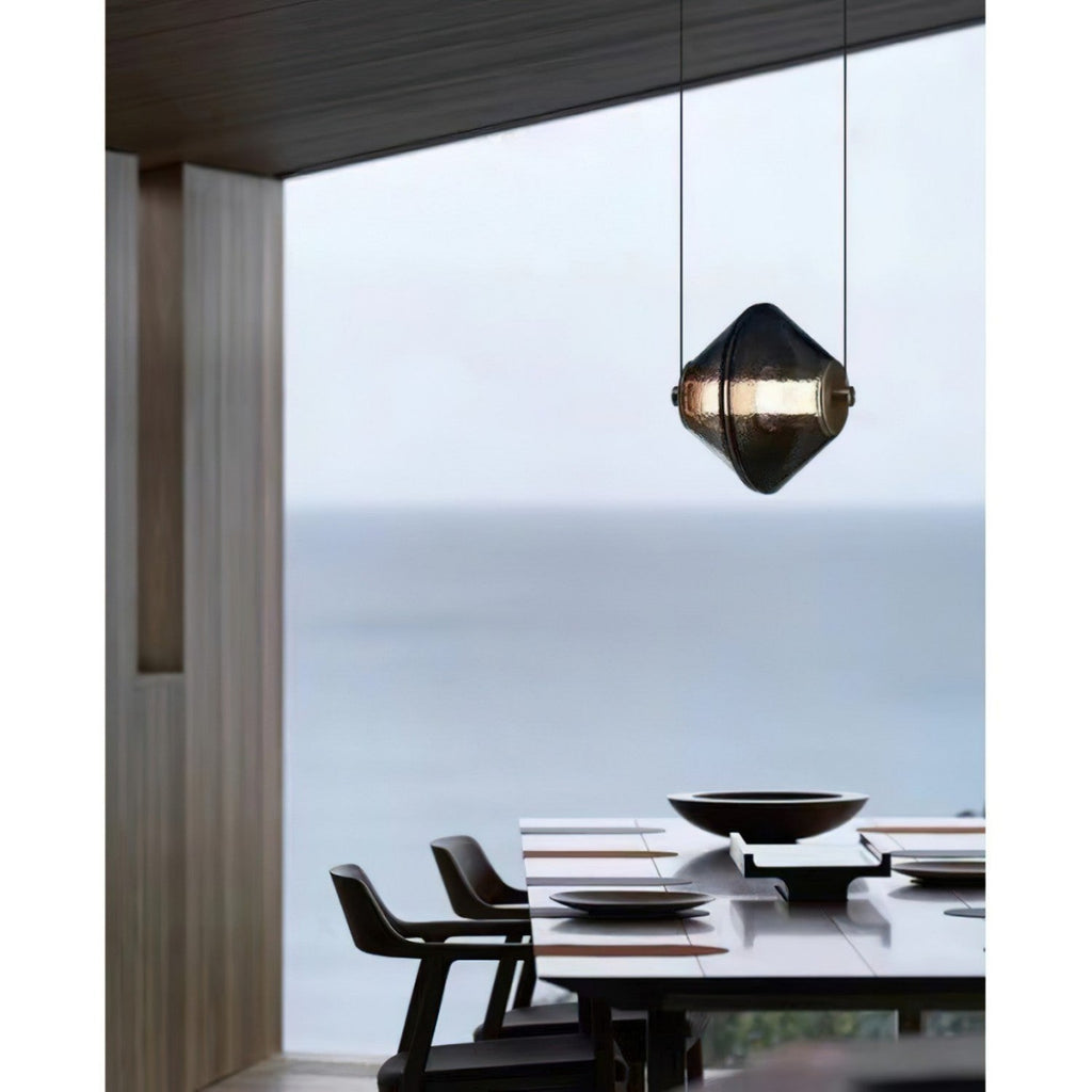 Tinted Glass Dome Pendant Light — Gold Fitting
