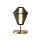 Tinted Glass Table Lamp with Copper Base