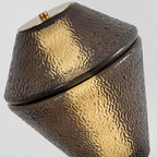 Tinted Glass Table Lamp with Copper Base