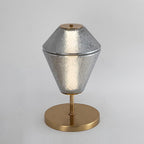 Tinted Glass Table Lamp with Copper Base