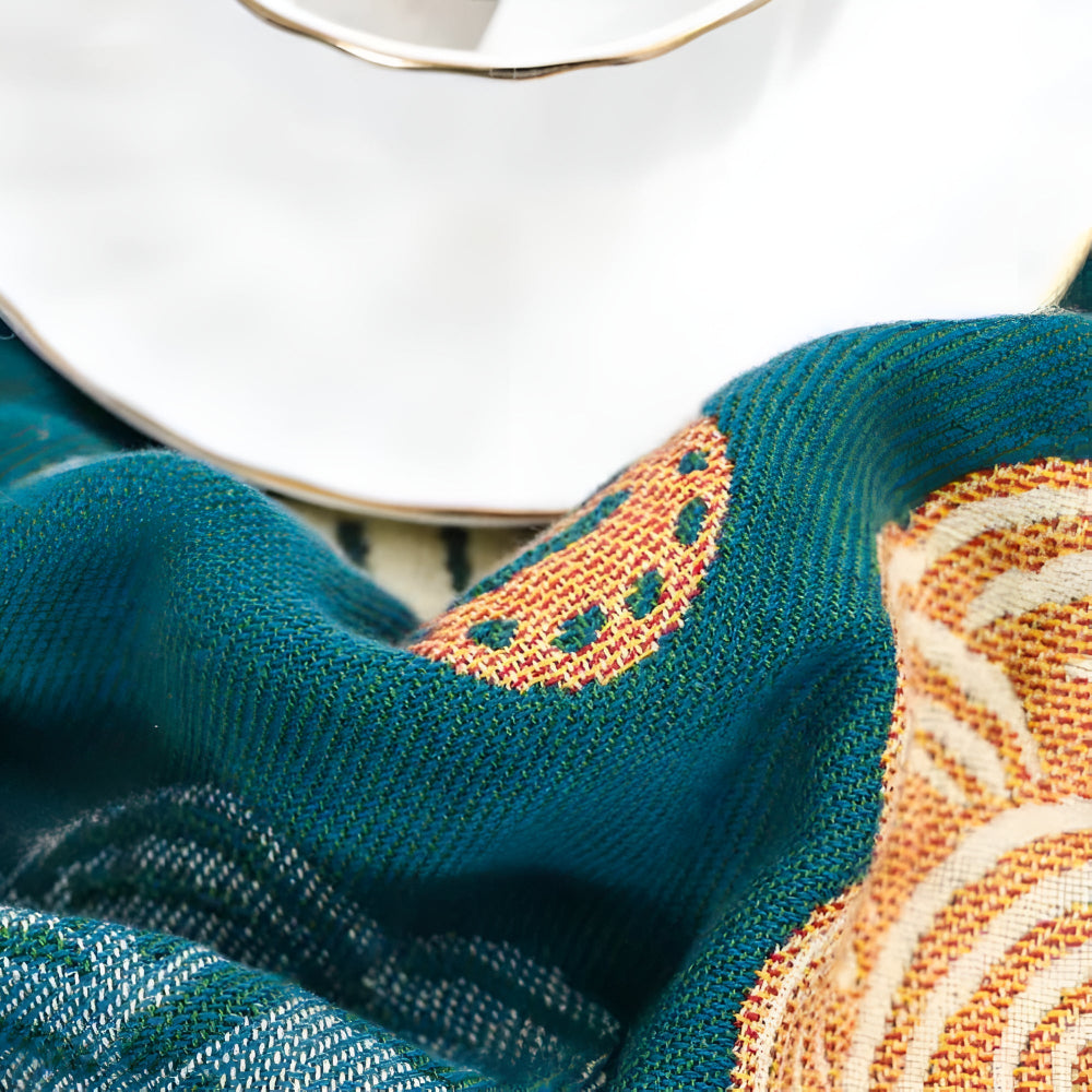 ExotiFlora: Cotton Blankets with Exotic Floral & Paisley Pattern & Fringe Detail – for Sofa & Bedroom