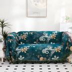 ExotiFlora: Cotton Blankets with Exotic Floral & Paisley Pattern & Fringe Detail – for Sofa & Bedroom