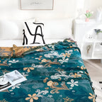 ExotiFlora: Cotton Blankets with Exotic Floral & Paisley Pattern & Fringe Detail – for Sofa & Bedroom