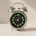 Extra Loud Retro Twin Bell Alarm Clock for Heavy Sleepers with Silent Quartz Movement and Night Light – Metal Case