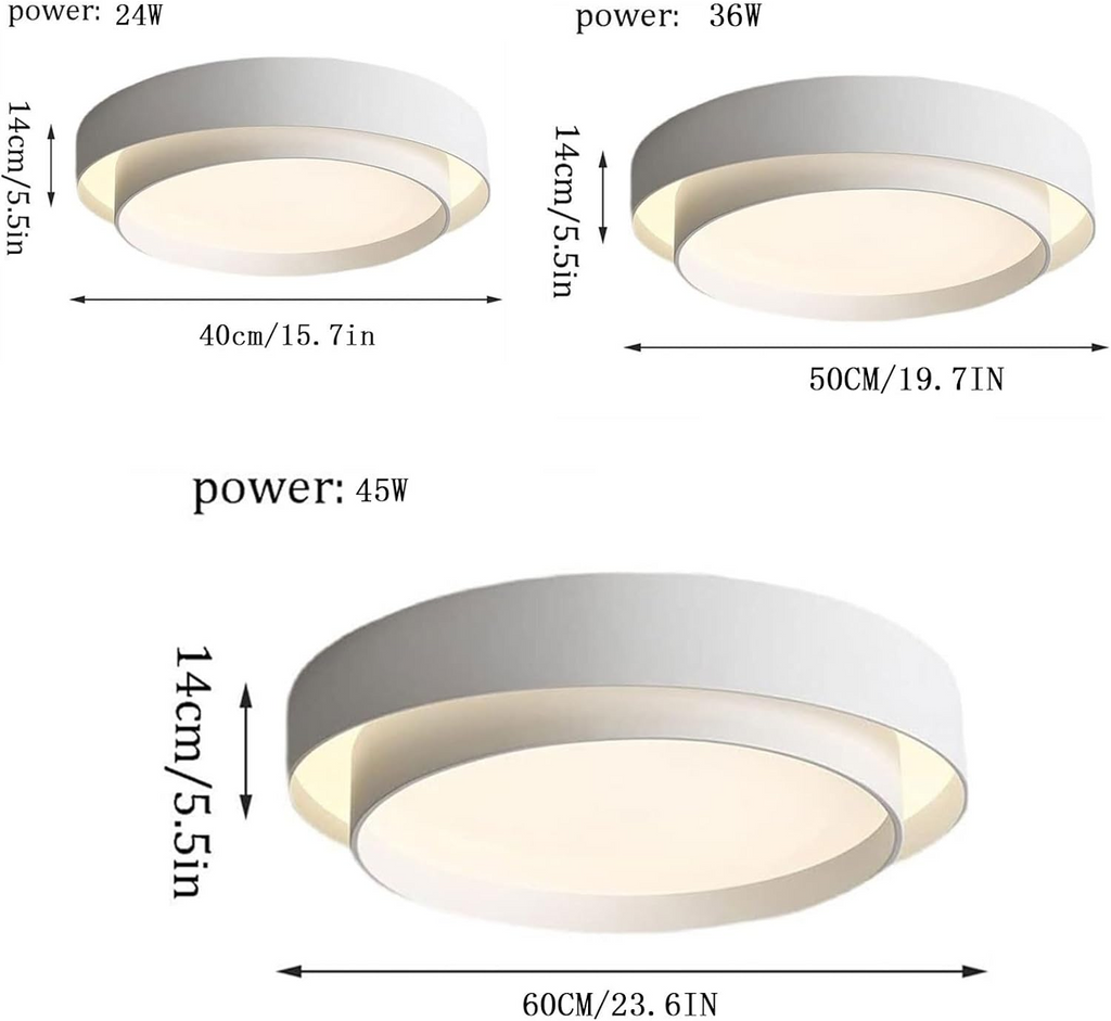 Nora LED Ceiling Light | Minimalist Iron Design, Soft Ambient Glow