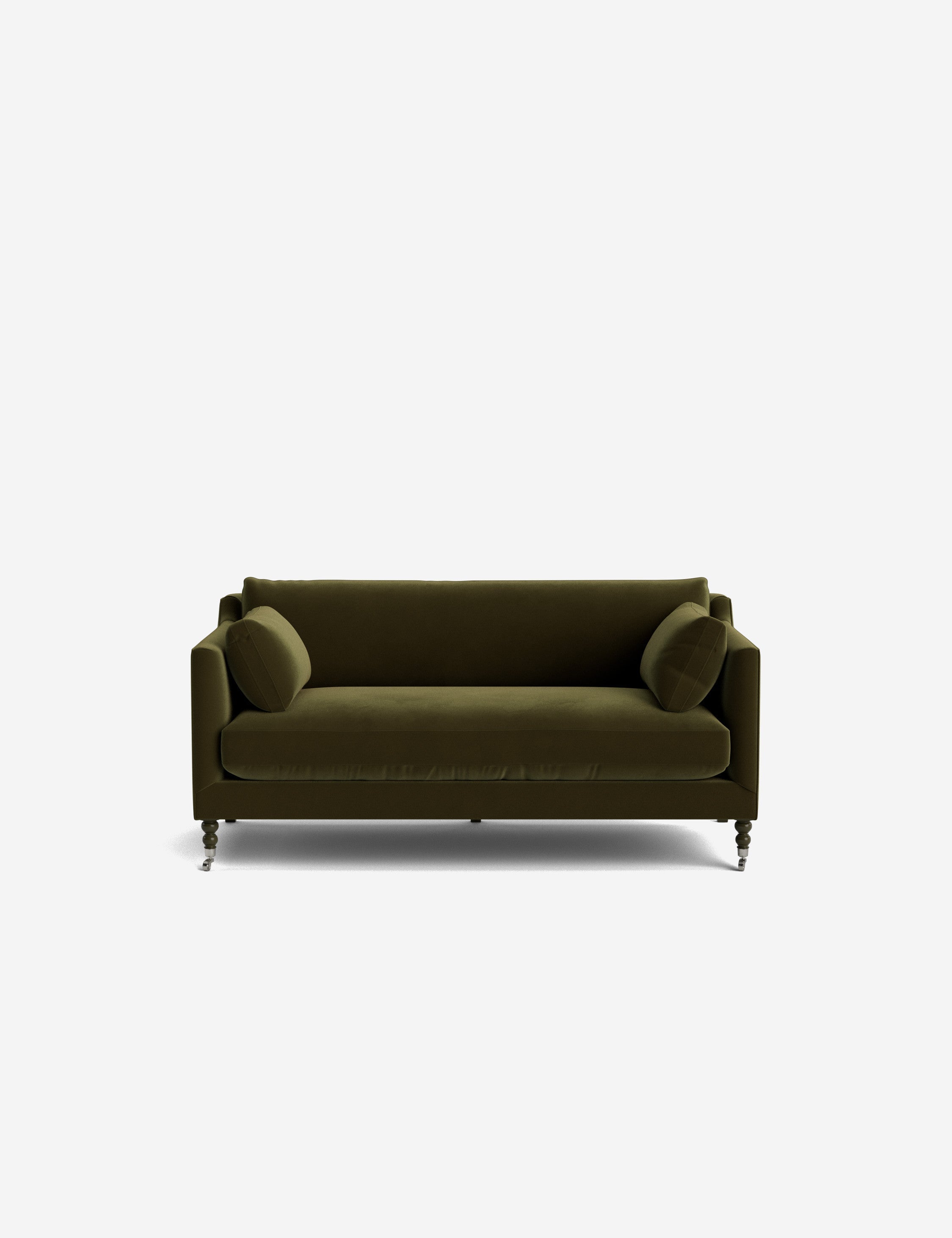 Fiora Sofa | Vintage Olive Velvet, Curved Legs