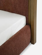 Gavril Platform Bed | Solid Ash Border, Upholstered Headboard