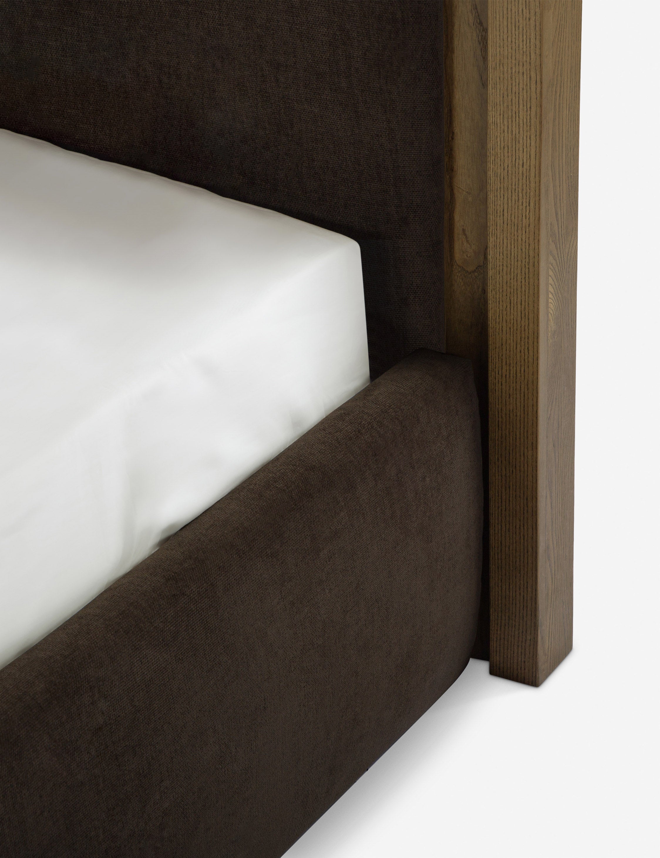 Gavril Platform Bed | Solid Ash Border, Upholstered Headboard