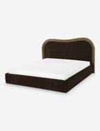 Gavril Platform Bed | Solid Ash Border, Upholstered Headboard