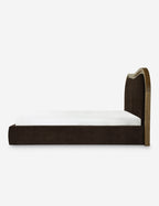 Gavril Platform Bed | Solid Ash Border, Upholstered Headboard