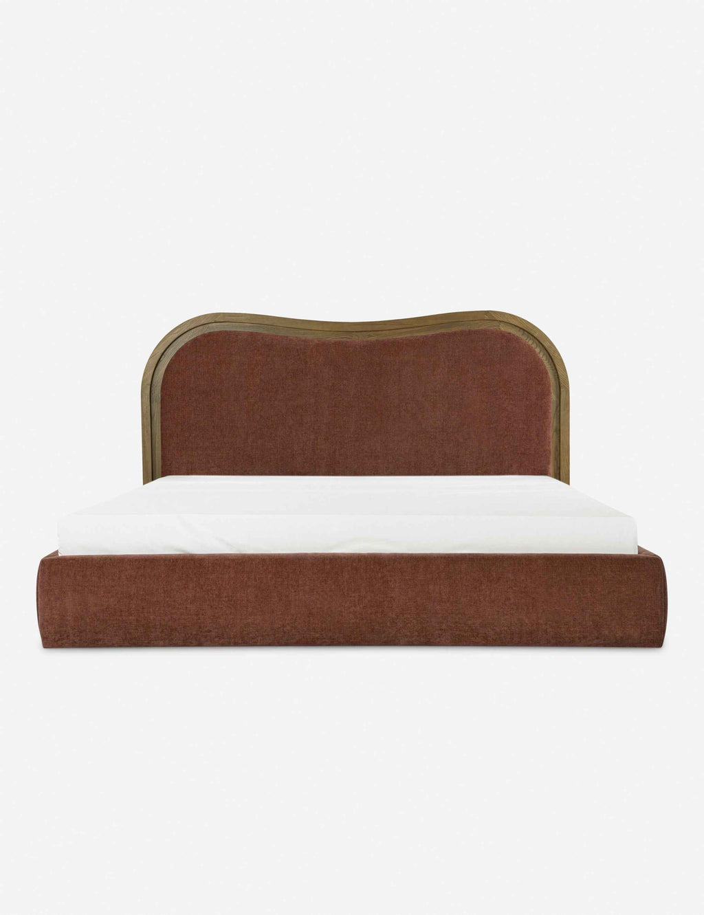 Gavril Platform Bed | Solid Ash Border, Upholstered Headboard