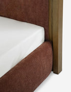 Gavril Platform Bed | Solid Ash Border, Upholstered Headboard