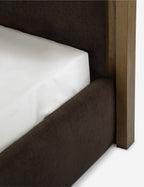 Gavril Platform Bed | Solid Ash Border, Upholstered Headboard