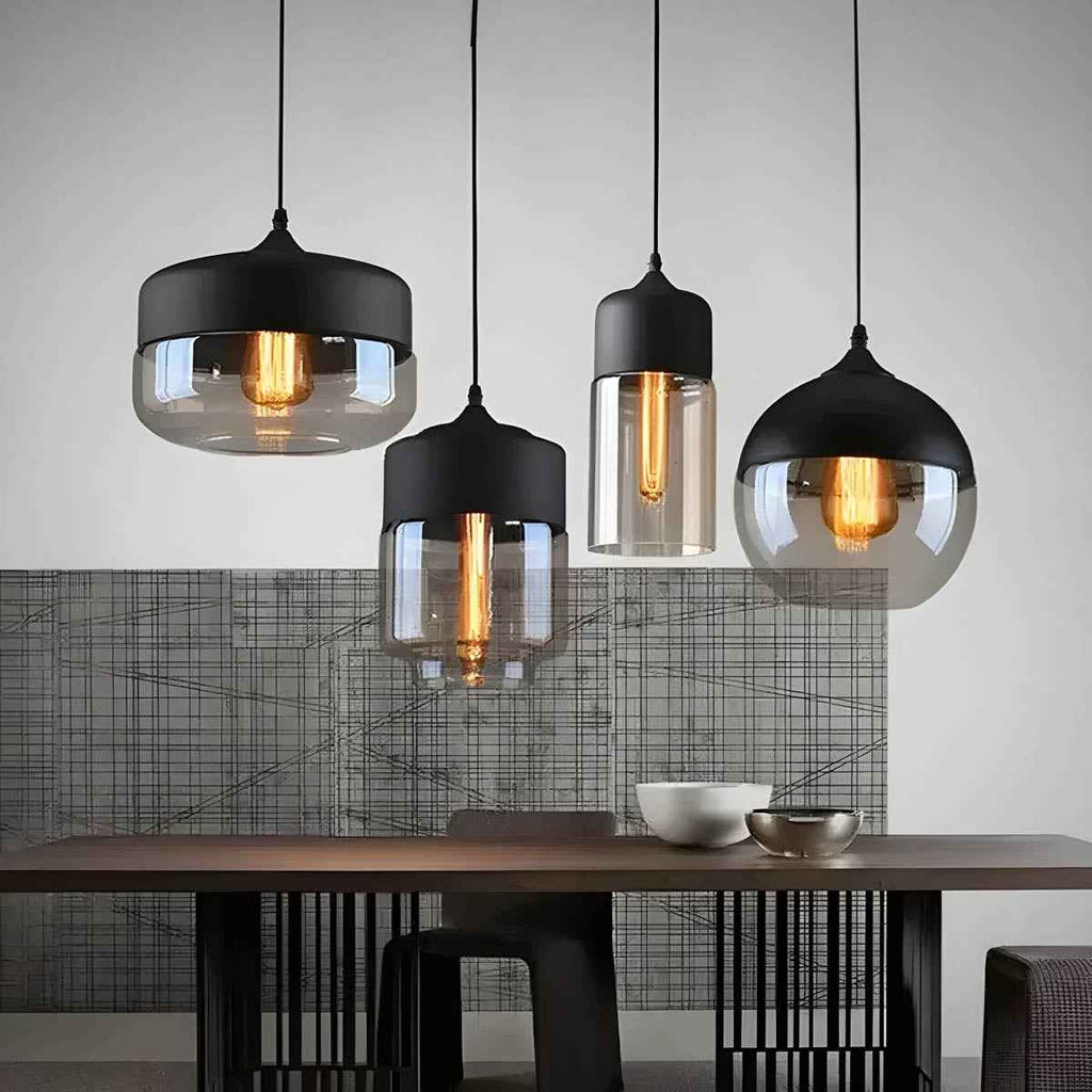 Kairo Hanglamp | Moderne Glazen Verlichting, Zwart, E27 Fitting