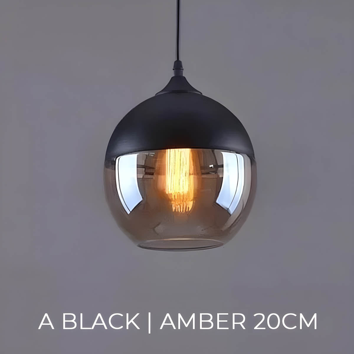 Kairo Hanglamp | Moderne Glazen Verlichting, Zwart, E27 Fitting