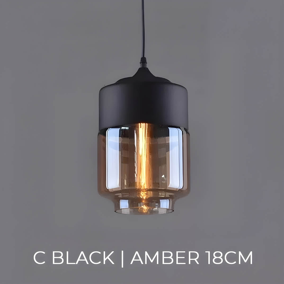 Kairo Hanglamp | Moderne Glazen Verlichting, Zwart, E27 Fitting