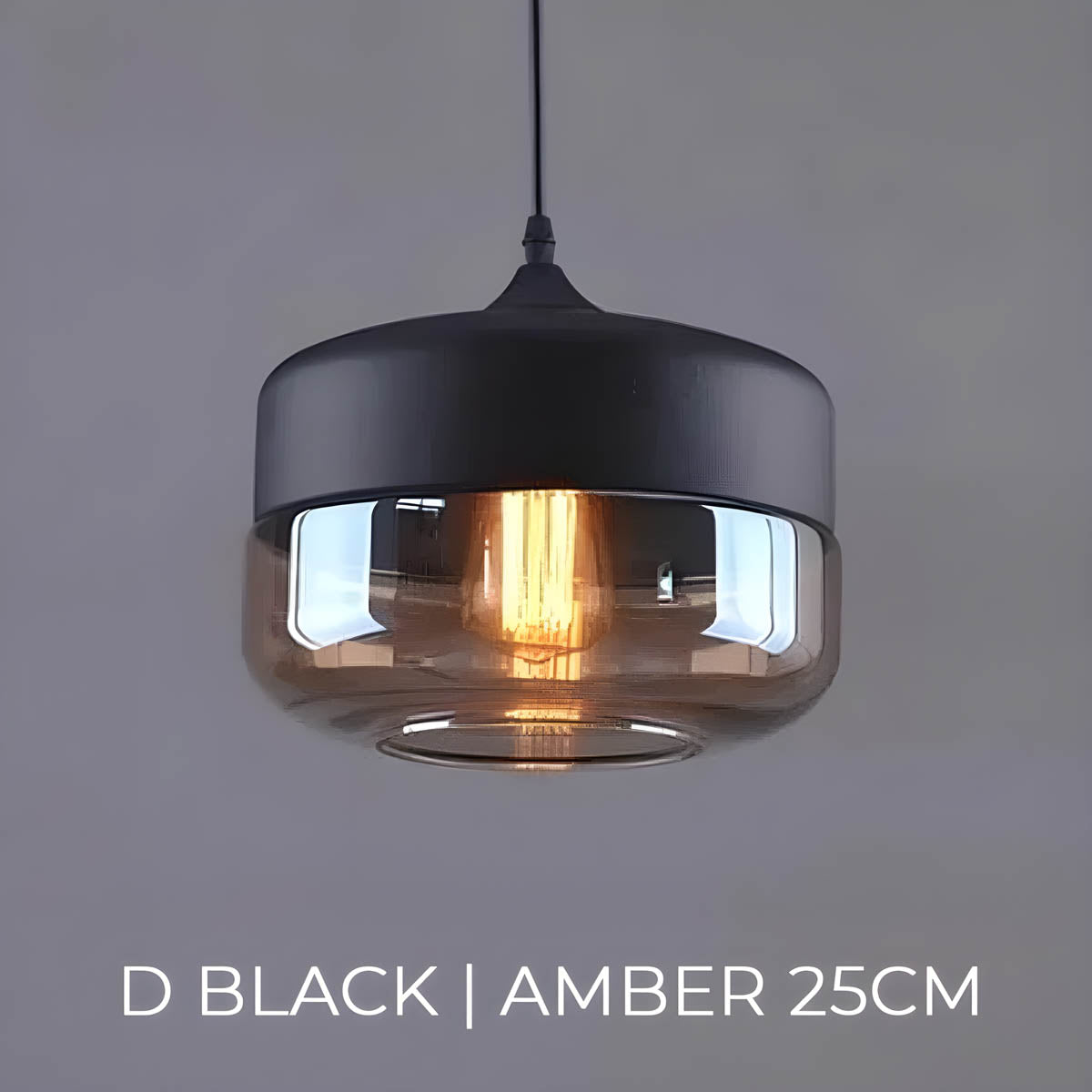 Kairo Hanglamp | Moderne Glazen Verlichting, Zwart, E27 Fitting