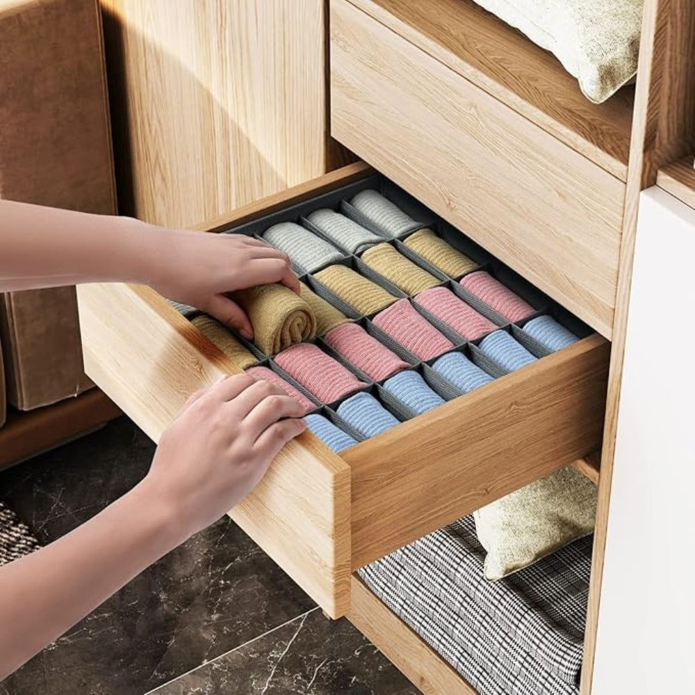 FachOrdnung: Foldable Storage Organizer – with 24 Compartments, Practical & Space-Saving for Socks & Underwear