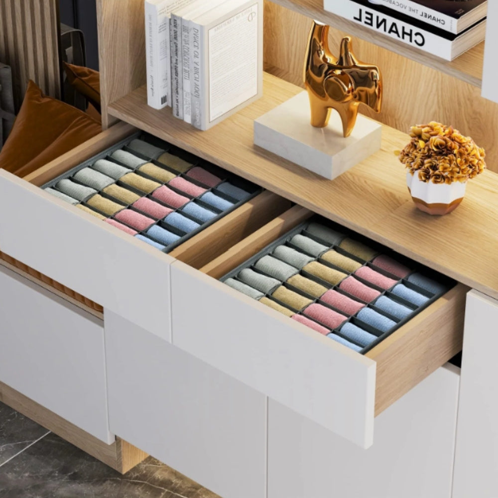FachOrdnung: Foldable Storage Organizer – with 24 Compartments, Practical & Space-Saving for Socks & Underwear