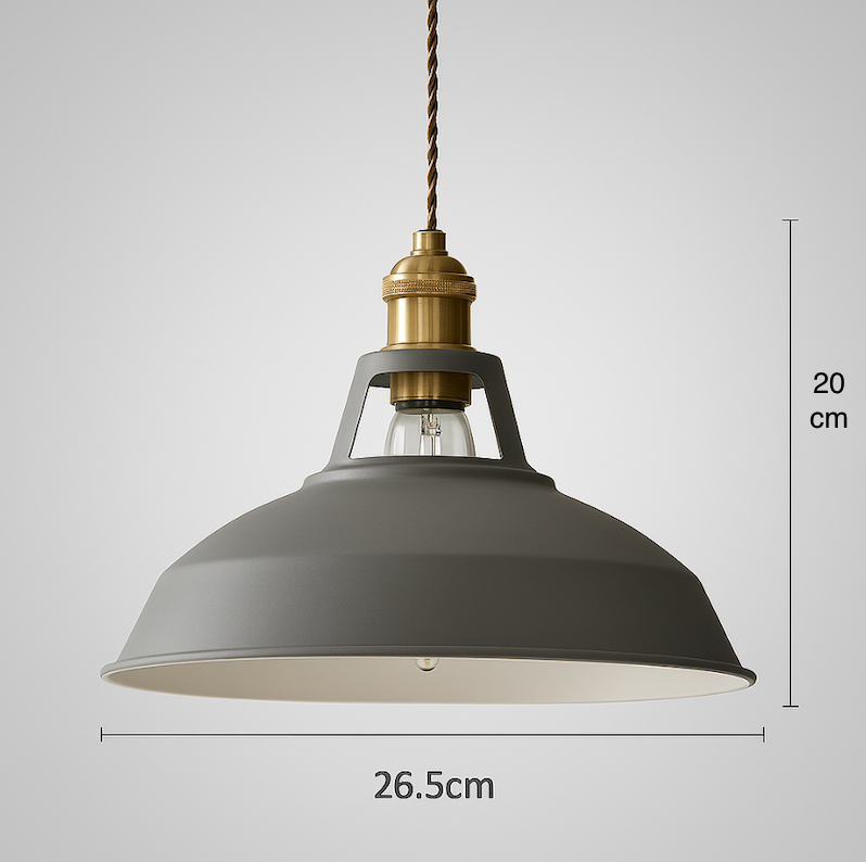 FarbGlanz: Industrial Metal Pendant Light LED with Colorful Dome – for Kitchen & Dining Room
