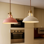 FarbGlanz: Industrial Metal Pendant Light LED with Colorful Dome – for Kitchen & Dining Room