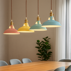 FarbGlanz: Industrial Metal Pendant Light LED with Colorful Dome – for Kitchen & Dining Room