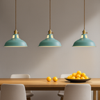 FarbGlanz: Industrial Metal Pendant Light LED with Colorful Dome – for Kitchen & Dining Room