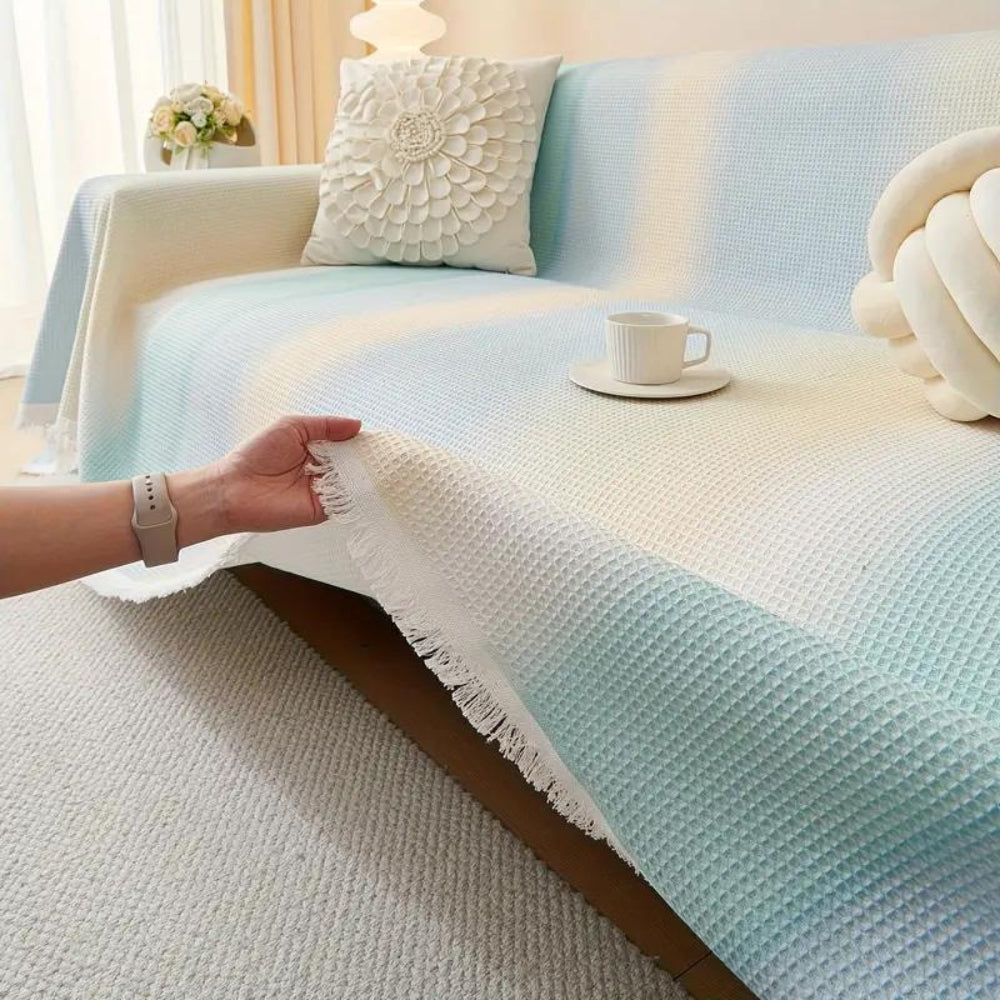 Color Breeze: Sofa Cover in Rainbow Design Made of Ice Silk with Cooling Comfort – for Sofa & Living Room