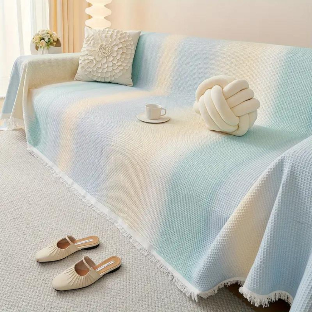 Color Breeze: Sofa Cover in Rainbow Design Made of Ice Silk with Cooling Comfort – for Sofa & Living Room