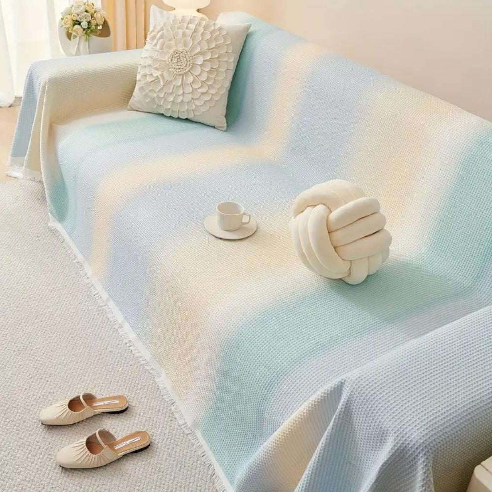 Color Breeze: Sofa Cover in Rainbow Design Made of Ice Silk with Cooling Comfort – for Sofa & Living Room