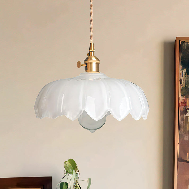 Tulip-Shaped Glass Pendant Light — Multicolor