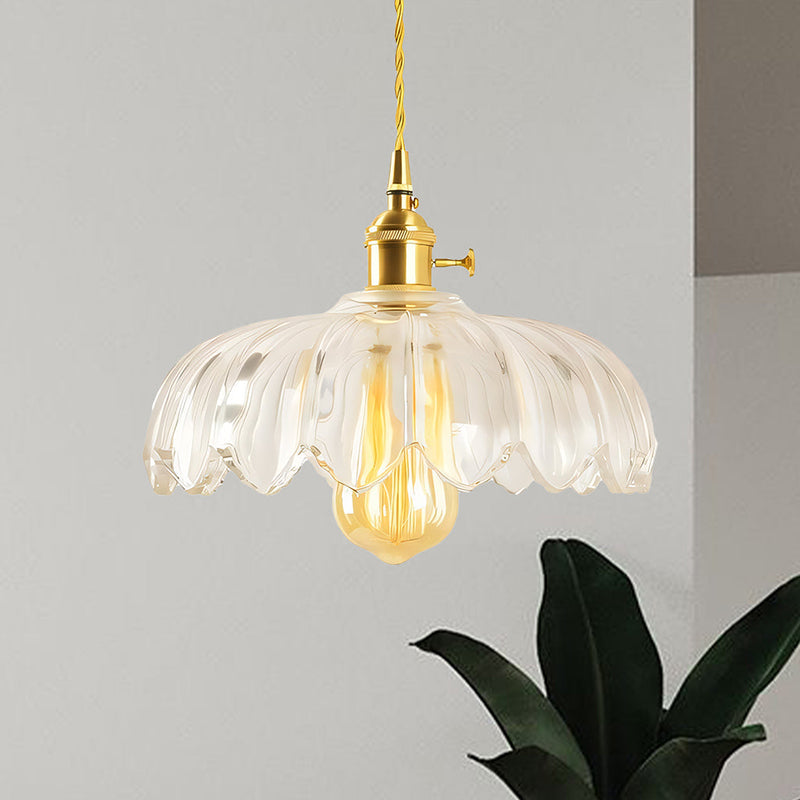 Tulip-Shaped Glass Pendant Light — Multicolor