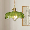 Tulip-Shaped Glass Pendant Light — Multicolor