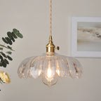 Tulip-Shaped Glass Pendant Light — Multicolor