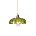 Tulip-Shaped Glass Pendant Light — Multicolor
