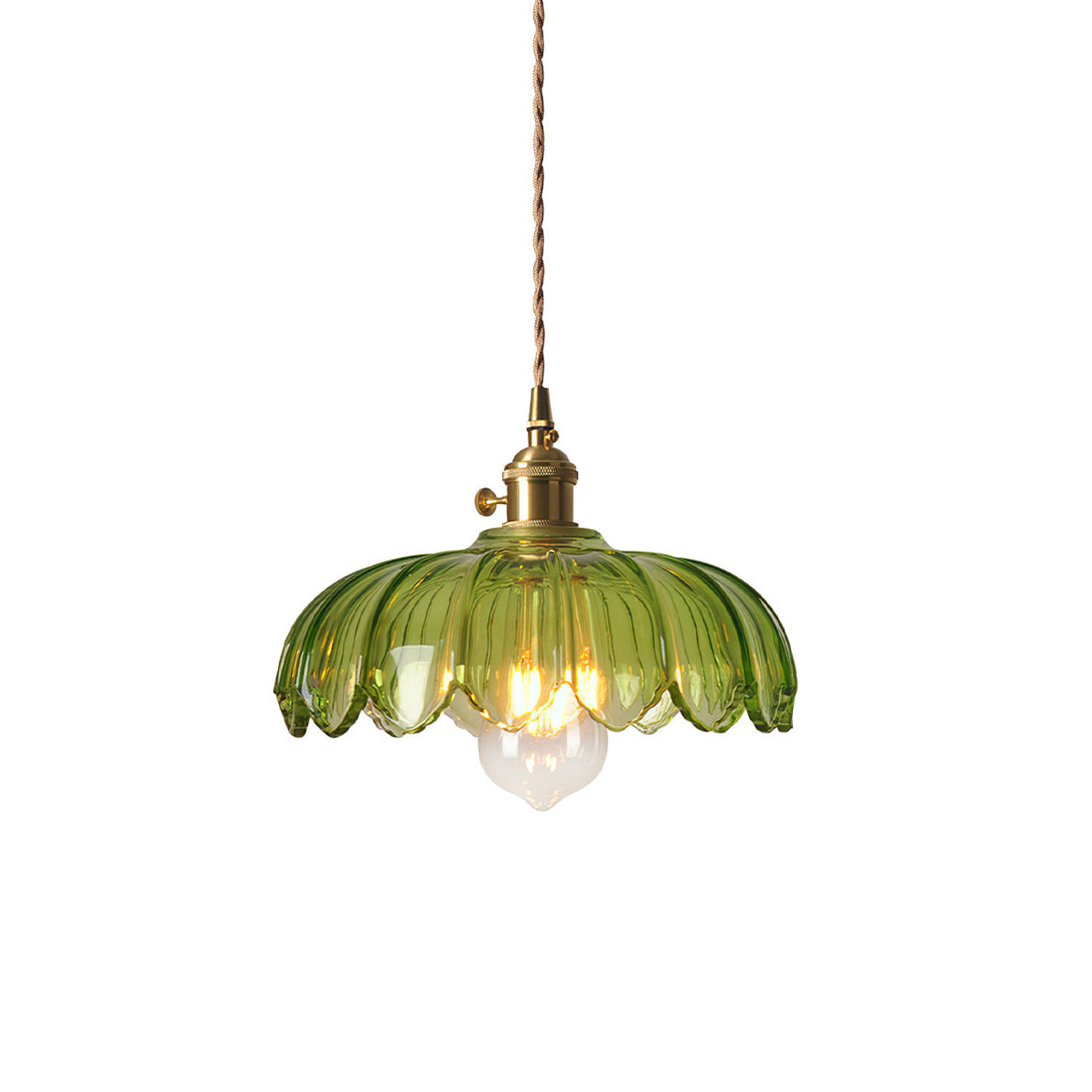 Tulip-Shaped Glass Pendant Light — Multicolor