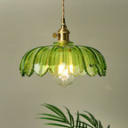 Tulip-Shaped Glass Pendant Light — Multicolor
