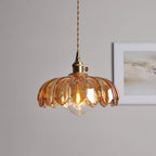 Tulip-Shaped Glass Pendant Light — Multicolor