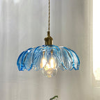 Tulip-Shaped Glass Pendant Light — Multicolor
