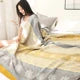 FeldTraum: Cotton Blankets with Stylish Print & Reversible Texture – for Bedroom & Sofa
