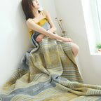 FeldTraum: Cotton Blankets with Stylish Print & Reversible Texture – for Bedroom & Sofa