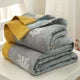 FeldTraum: Cotton Blankets with Stylish Print & Reversible Texture – for Bedroom & Sofa