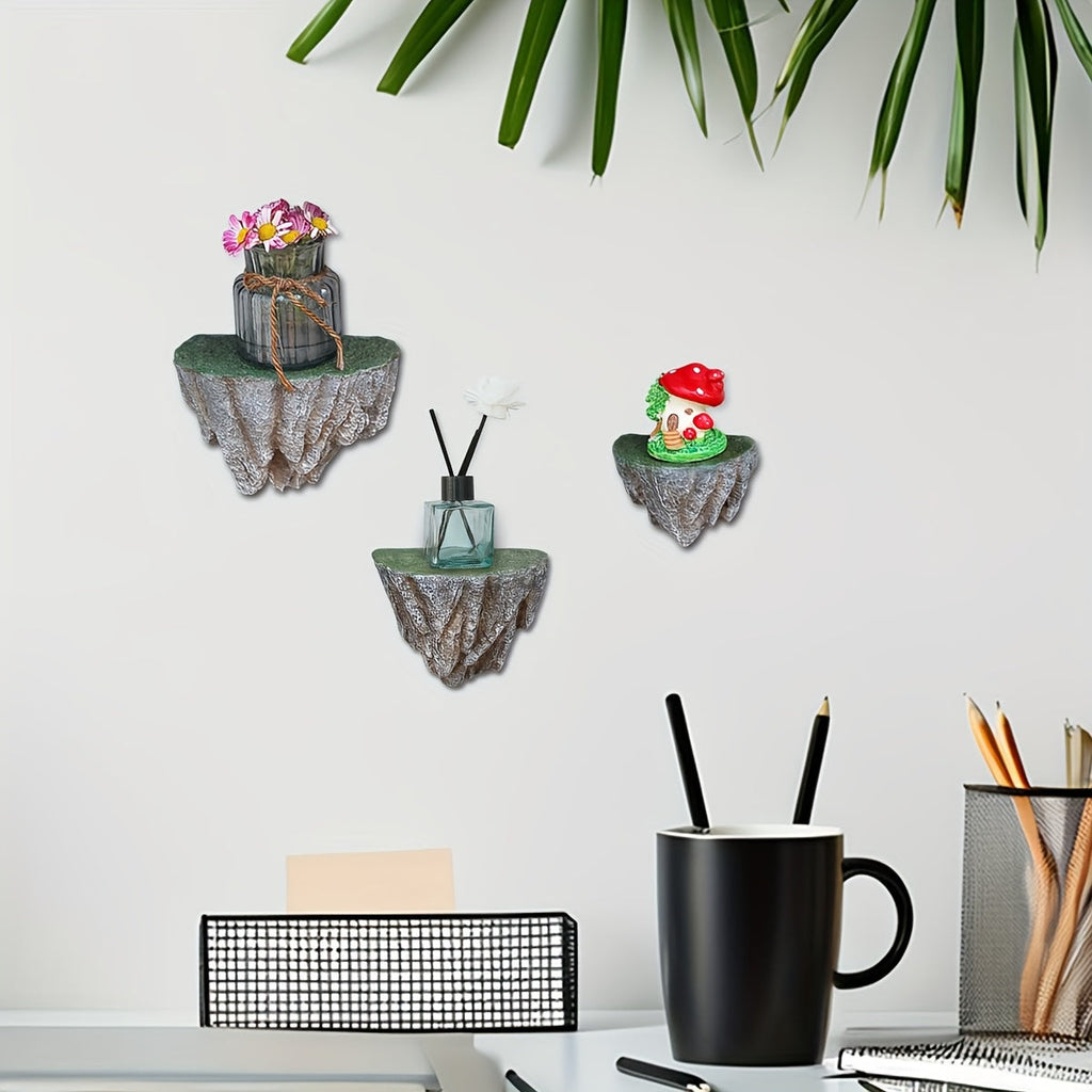 RockArt: Wall Shelves Resin – robust, unique & hanging in natural design for indoor & outdoor areas