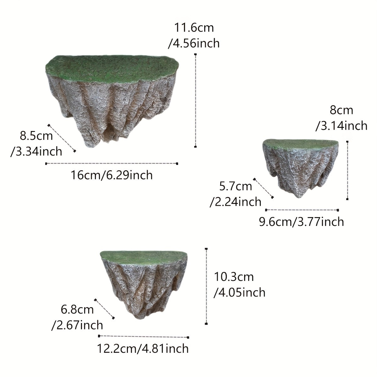 RockArt: Wall Shelves Resin – robust, unique & hanging in natural design for indoor & outdoor areas
