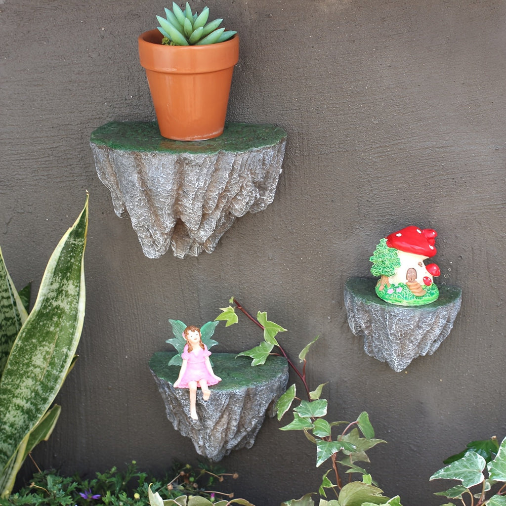 RockArt: Wall Shelves Resin – robust, unique & hanging in natural design for indoor & outdoor areas