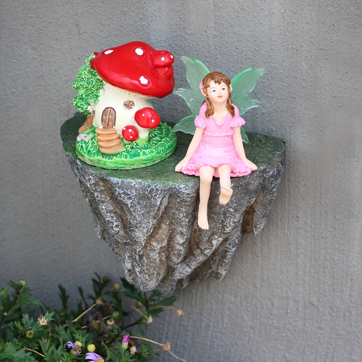 RockArt: Wall Shelves Resin – robust, unique & hanging in natural design for indoor & outdoor areas