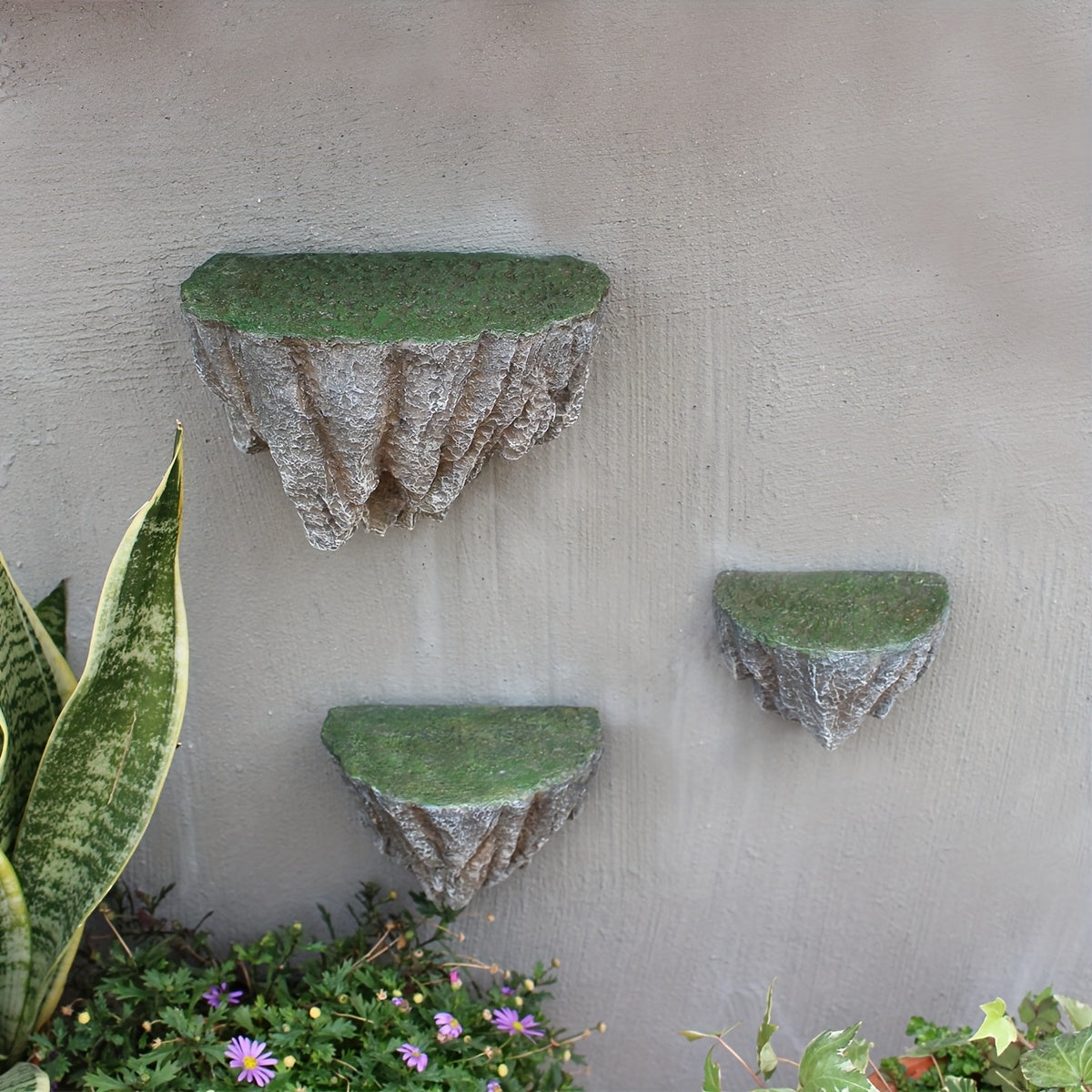 RockArt: Wall Shelves Resin – robust, unique & hanging in natural design for indoor & outdoor areas