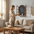 FensterHolz: Rustic Wall Shelf – Decorative, Multifunctional & Hanging with Window Design for Living Room & Bedroom
